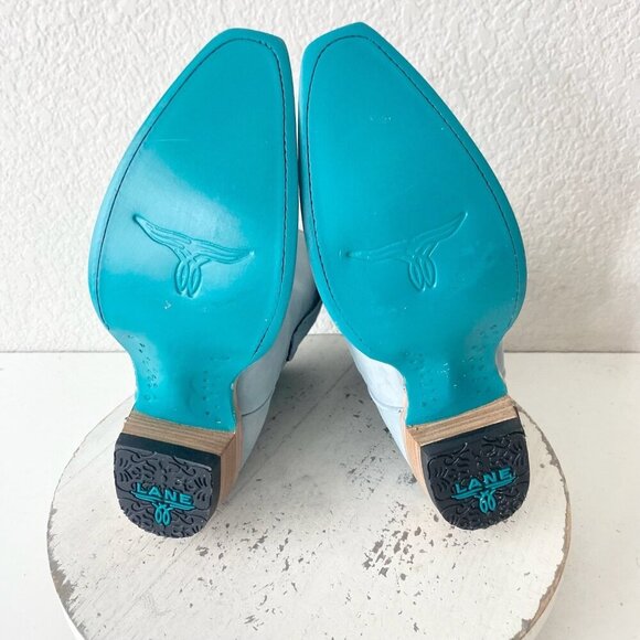 Lane EMMA JANE Womens Cowboy Bootie 6.5 Western Blue Cowgirl Short Ankle Boots - Picture 9 of 12